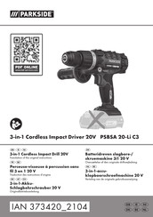 Parkside PSBSA 20-Li C3 Originalbetriebsanleitung