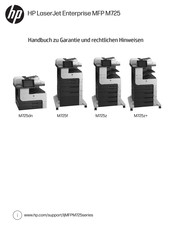 HP LASERJET ENTERPRISE 700 MFP M725dn Handbuch Zu Garantie Und Rechtlichen Hinweisen