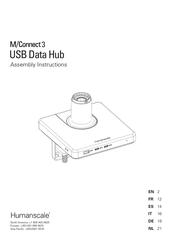 humanscale M/Connect 3 USB Data Hub Montageanleitung