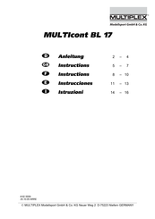 Multiplex MULTIcont BL-17 Anleitung