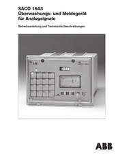 Abb SACO 16A3 Betriebsanleitung Und Technische Beschreibungen
