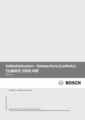 Bosch Climate 5000 VRF Installations- Und Bedienungsanleitung