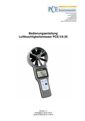 PCE Instruments 4250348728012 Bedienungsanleitung