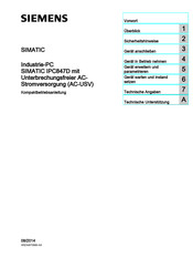 Siemens SIMATIC IPC847D Kompaktbetriebsanleitung