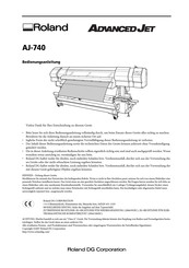 Roland AdvancedJet AJ-740 Bedienungsanleitung