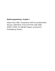 Edison picco T265+ Bedienungsanleitung