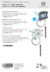 S+S REGELTECHNIK HYGRASGARD RFTF 20 - wModbus Bedienungs- Und Montageanleitung