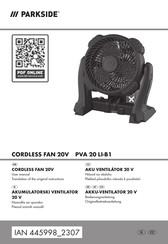 Parkside PVA 20 LI-B1 Bedienungsanleitung Und Originalbetriebsanleitung