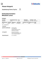 Webasto Thermo Top Evo Einbaudokumentation