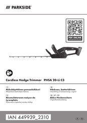 Parkside PHSA 20-Li C3 Originalbetriebsanleitung