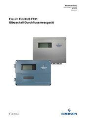 Emerson Flexim FLUXUS F731 Betriebsanleitung