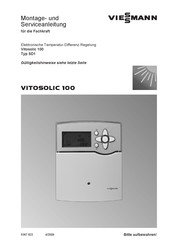 Viessmann Vitosolic 100SD1 7418201 Montage- Und Serviceanleitung