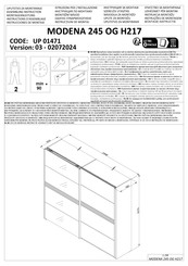 Forma Ideale MODENA 245 OG H217 Montageanleitung