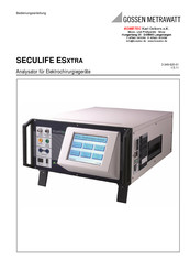 Gossen MetraWatt SECULIFE ES XTRA Bedienungsanleitung