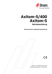 struers Axitom-5/400 Betriebsanleitung