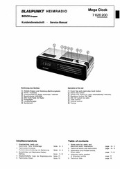 Bosch BLAUPUNKT Mega Clock Kundendienstschrift