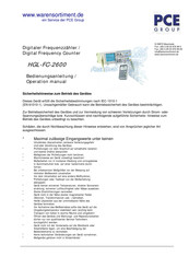 Pce Group HGL-FC-2600 Bedienungsanleitung