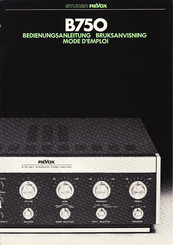 STUDER REVOX B750 Bedienungsanleitung