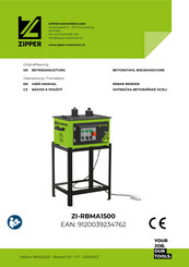 Zipper Maschinen ZI-RBMA1500 Betriebsanleitung