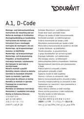 Duravit D-Code DC1013 0010 D-Code DC1013 0020 D-Code DC1023 0010 D-Code DC1023 0020 D-Code DC1043 0020 D-Code DC2400 0110 Montage- Und Gebrauchsanleitung