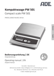 ADE PW 501 Bedienungsanleitung