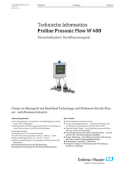 Endress+Hauser Proline Prosonic Flow W 400 Technische Information