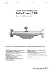 Endress+Hauser Proline Promass O 100 Technische Information