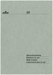Adler 20 Gebrauchsanleitung