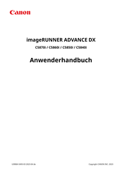 Canon ImageRunner ADVANCE DX C5850i Anwenderhandbuch