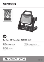 Parkside PLSA 20-Li A1 Originalbetriebsanleitung
