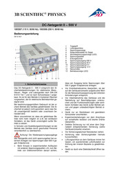 3B Scientific Physics 1003307 Bedienungsanleitung
