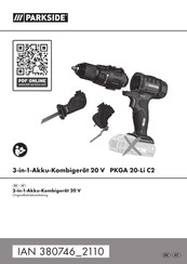Parkside PKGA 20-Li C2 Originalbetriebsanleitung