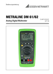 Gossen MetraWatt METRALINE DM 62 Bedienungsanleitung