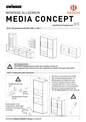Radon GWINNER MEDIA CONCEPT MC968K Montageanleitung