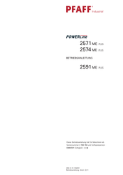 Pfaff Industrial POWERline 2571 ME PLUS Betriebsanleitung