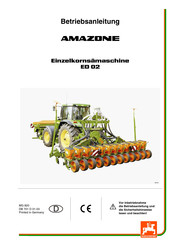Amazone ED 602 Betriebsanleitung