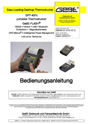 GeBe GPT-4378-FLASH-HP Bedienungsanleitung