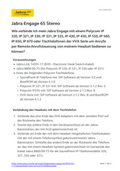 Jabra Engage 65 Kurzanleitung