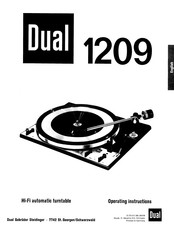Dual 1209 Bedienungsanleitung