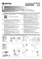 Optex VX SHIELD Serie Installationsanleitung