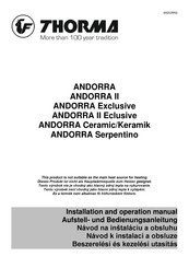 THORMA ANDORRA II Eclusive Aufstell- Und Bedienungsanleitung