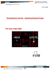 Stramatel Multisport Pro Serie Technische Daten - Montageanleitung