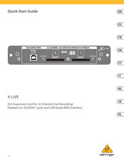 Behringer X-LIVE Kurzanleitung