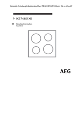 AEG IKE74451XB Benutzerinformation