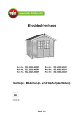 Weka 132.3025.80041 Montage-, Bedienungs- Und Wartungsanleitung