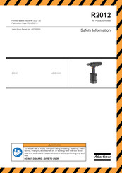 Atlas Copco R2012 Produktspezifische Anweisungen