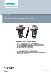 Siemens Acvatix SAV81.00U Bedienungsanleitung