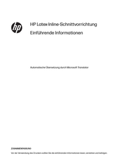 HP Latex FS50 Einführende Informationen