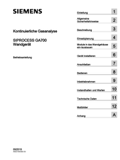 Siemens SIPROCESS GA700 Betriebsanleitung