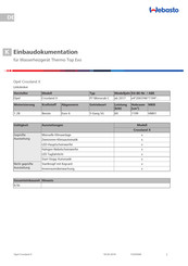 Webasto Thermo Top Evo Einbaudokumentation